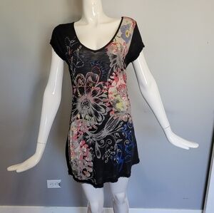 Vintage Desigual Mini Dress with Button Back, GUC, Size M